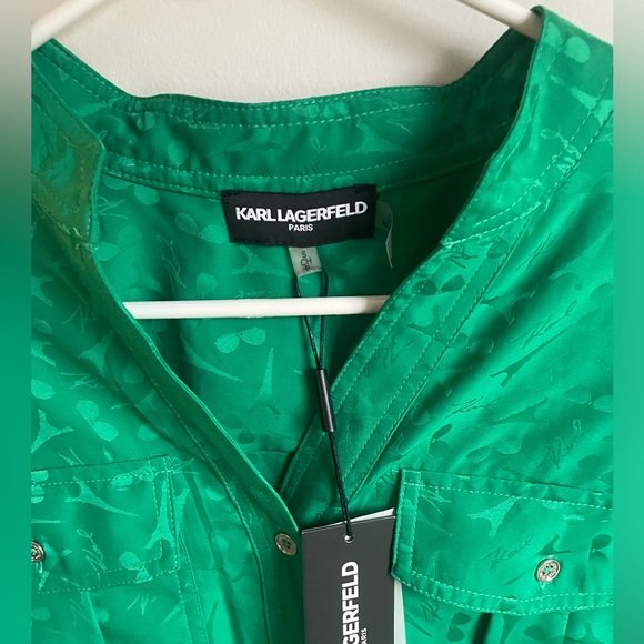 NWT Karl Lagerfeld Jacquard Utility Blouse Size S -J - Picture 5 of 7